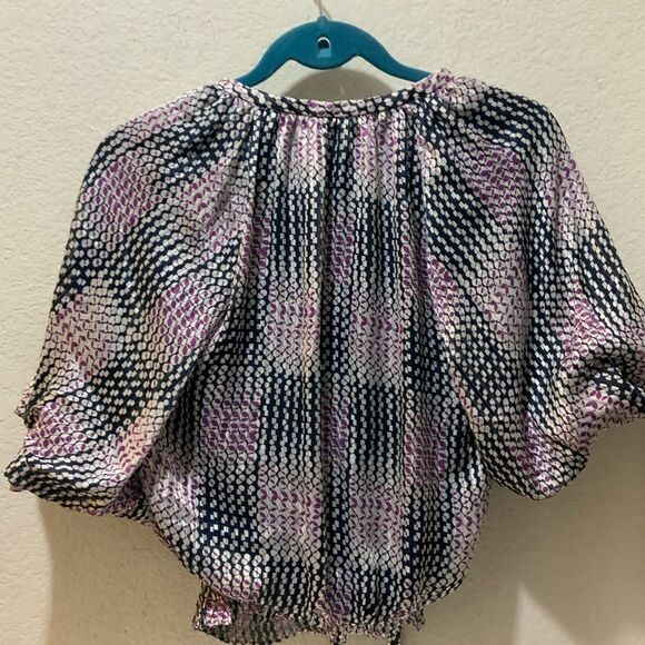 Ramy Brook- geometric pattern multicolor- puffed sleeves Women’s XS - Picture 5 of 8